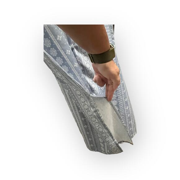 Shein Curve Womens SIZE 0 XL Blue White Print Button Shirt Dress - Picture 3 of 6